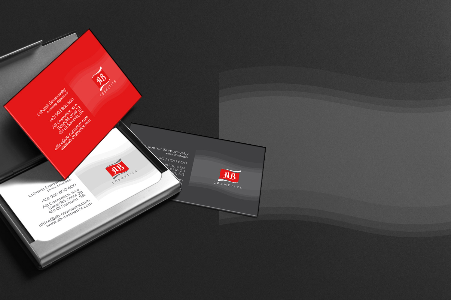 AB Cosmetics, business card concept image