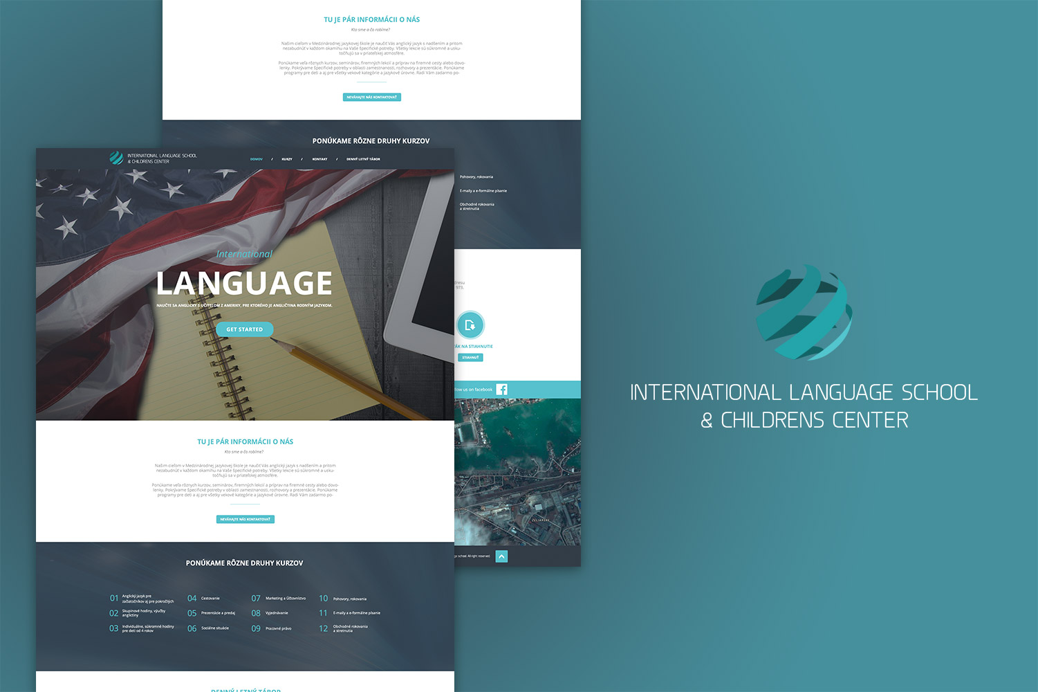 language school, logo & web design image