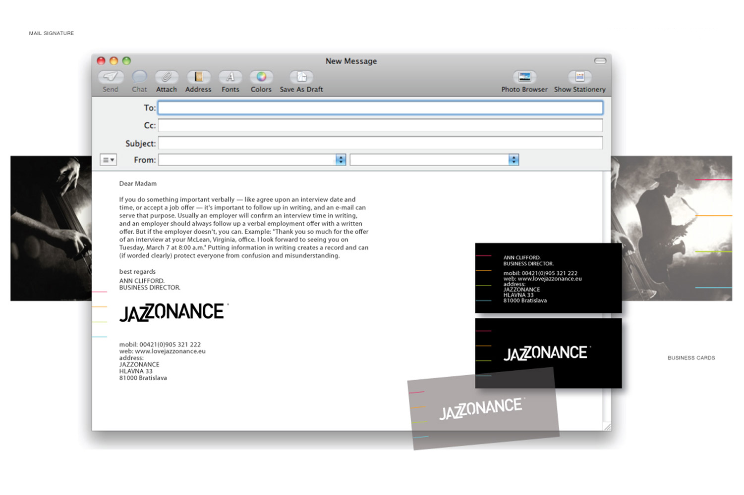 Jazzonance, corporate identity image